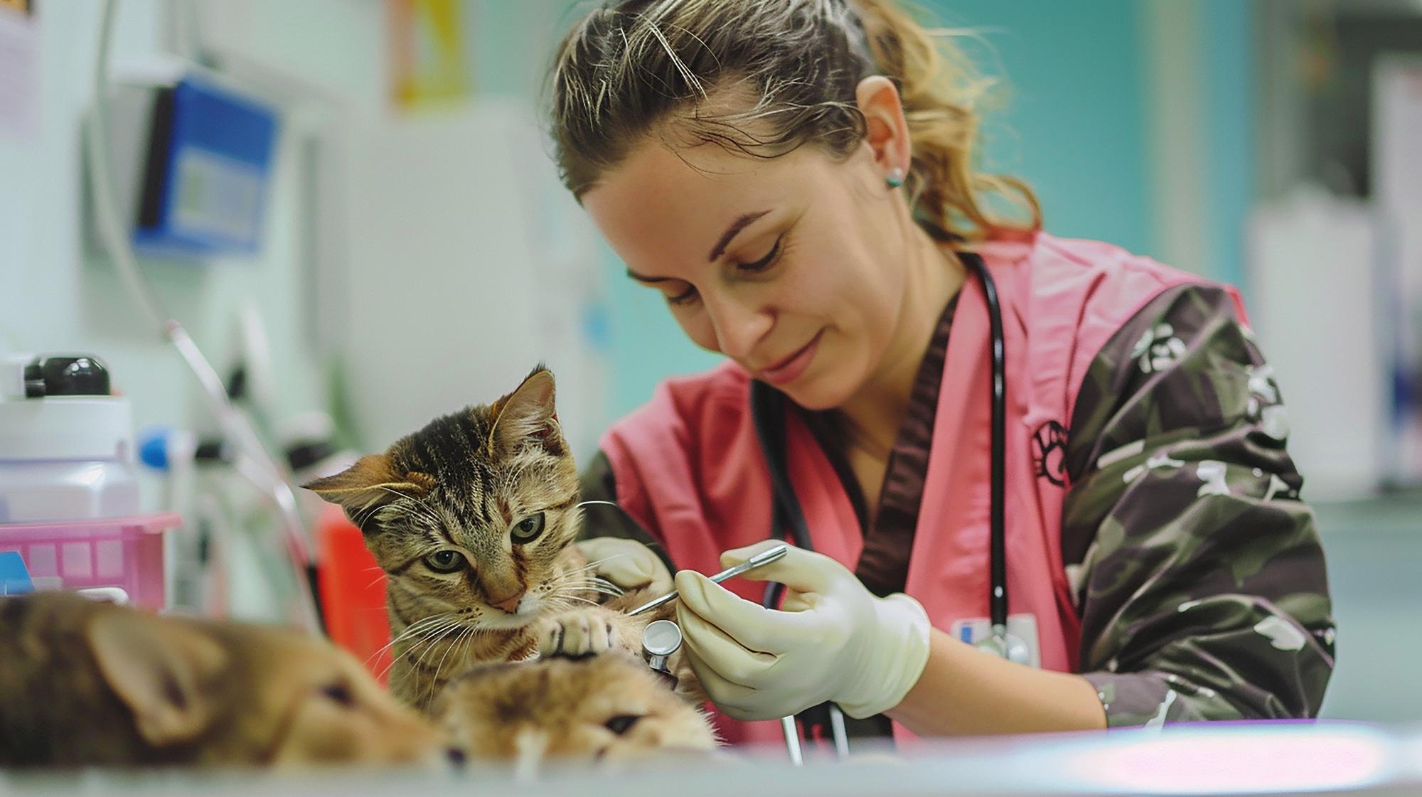 Veterinário Cuidando de Animais