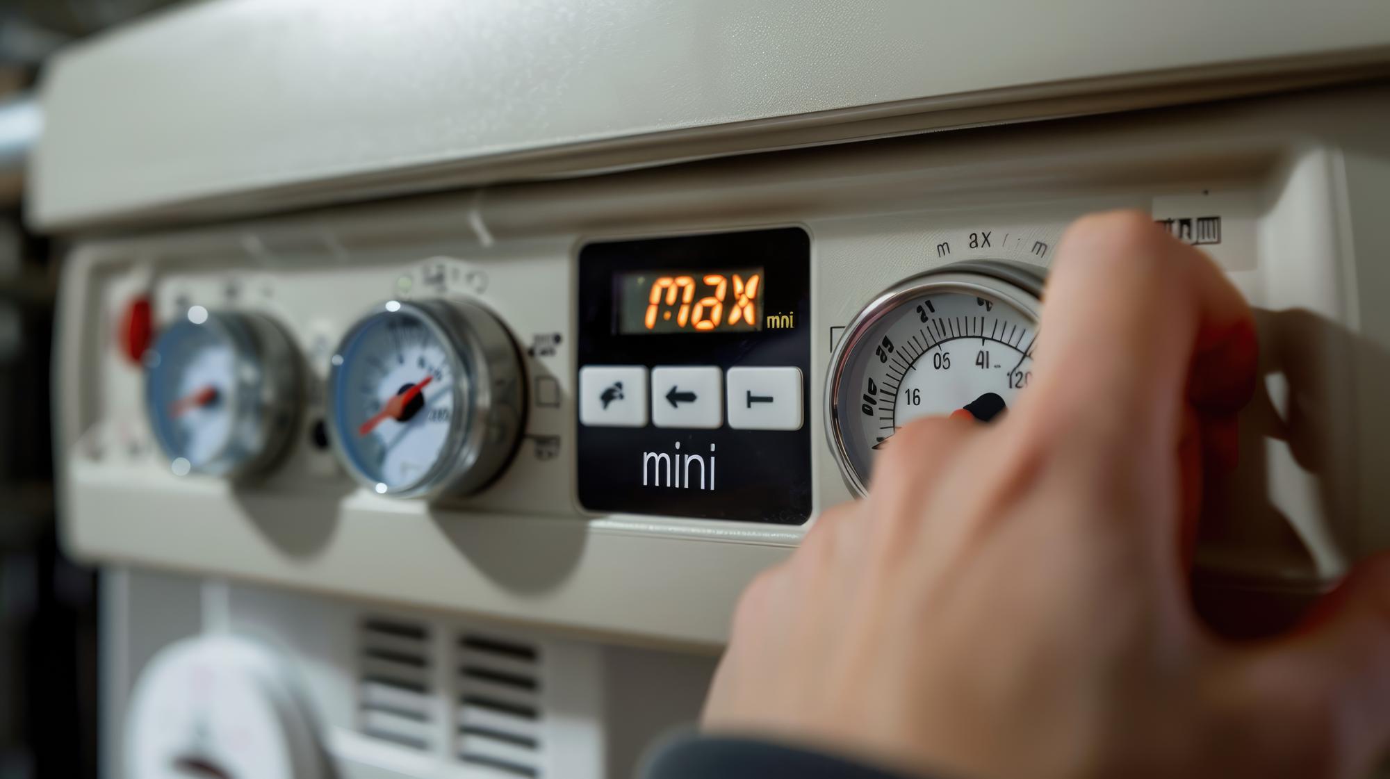 Ajustando a temperatura em uma caldeira