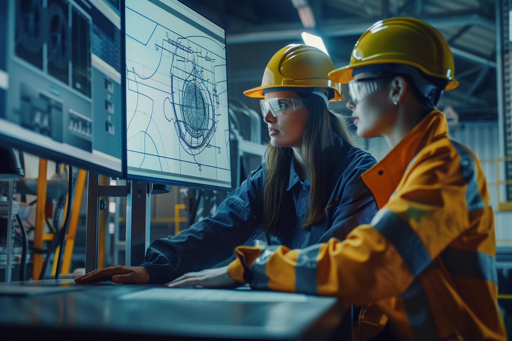 Engenheiros a trabalhar num projecto técnico