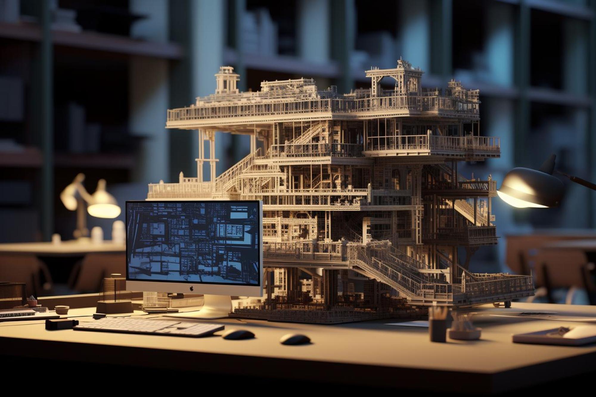 Espaço de cópia de arquitetura e desktop de engenheiro
