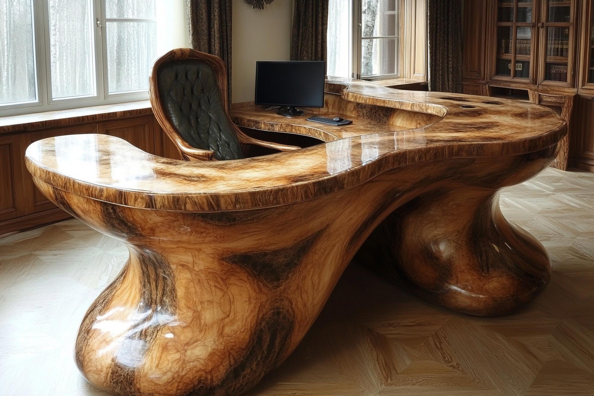 Arranjo de mesa de escritório único com monitor elegante