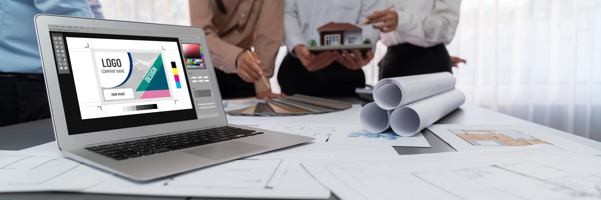 Dashboard de análise de marketing mostrando métricas de conversão e performance de site corporativo em tons de roxo e cinza