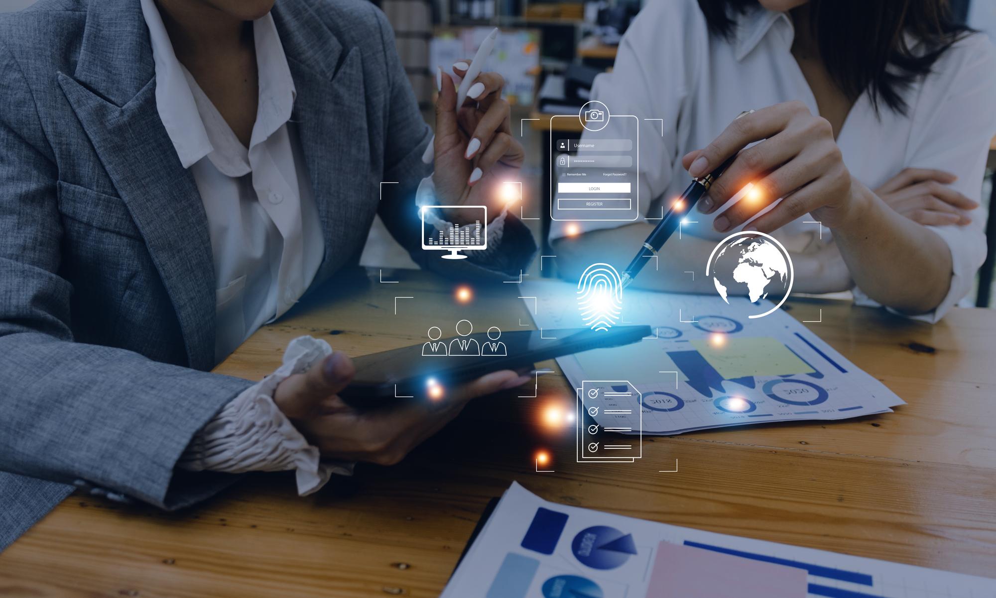 Tecnologia de varredura de impressão digital fornece segurança transformação digital gestão da mudança nova tecnologia big data e estratégia de processos de negócios automatizar a operação gestão do serviço ao cliente