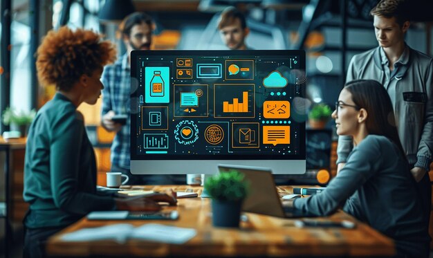 Foto de Inbound Marketing com profissionais colaborando