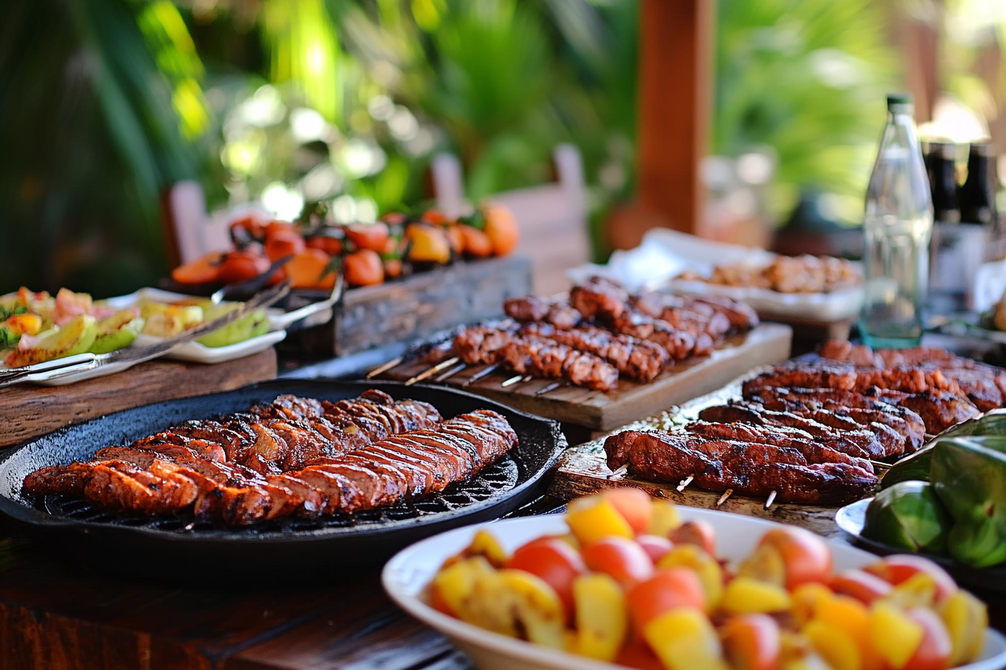 churrasco brasileiro na mesa
