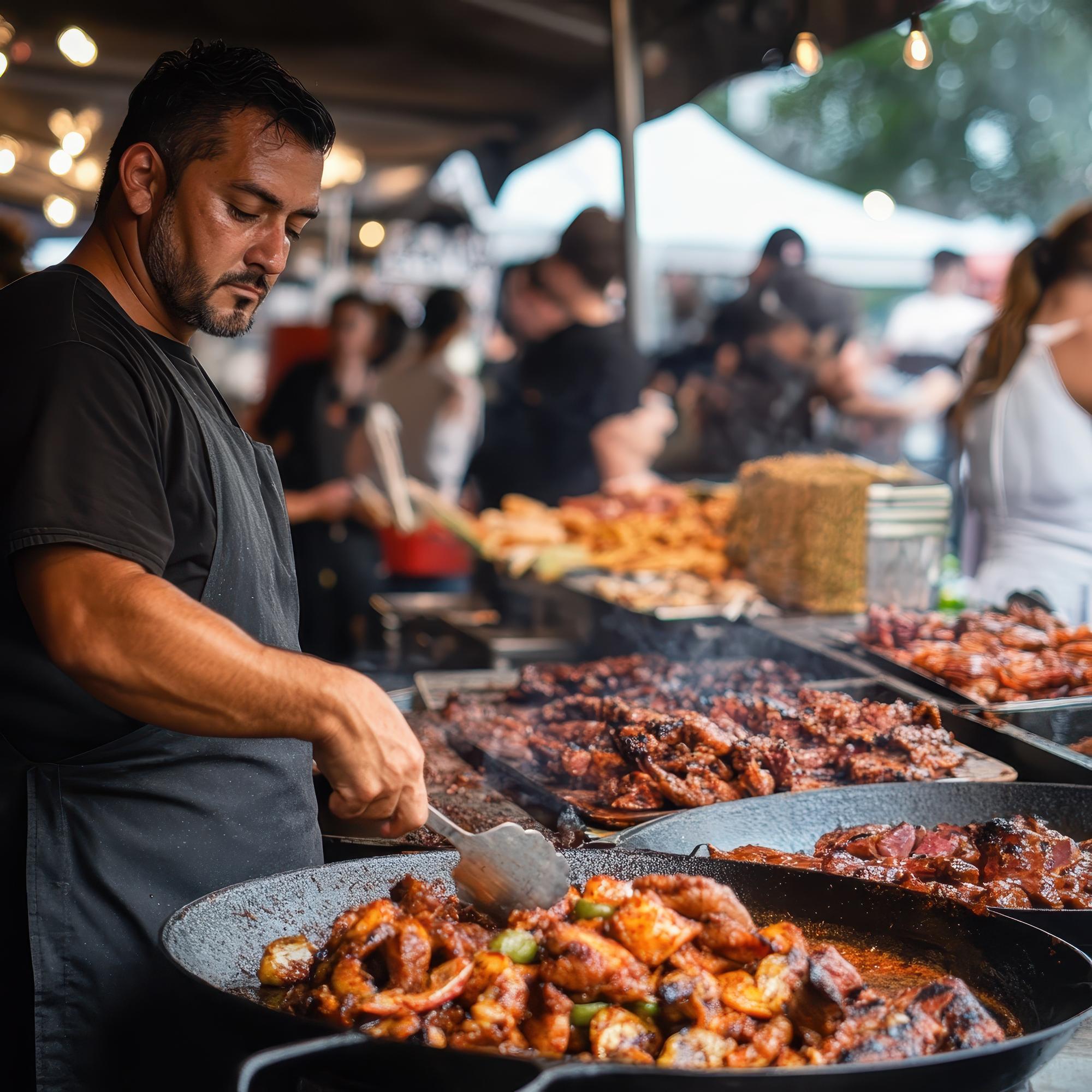 Celebrar a culinária local no festival de comida e vinho