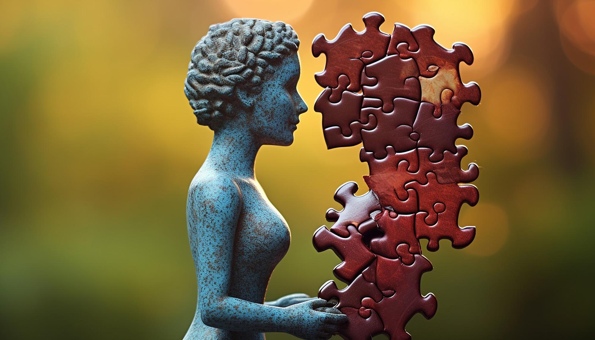 Uma imagem de duas peças de quebra-cabeça que se encaixam perfeitamente geradas por inteligência artificial