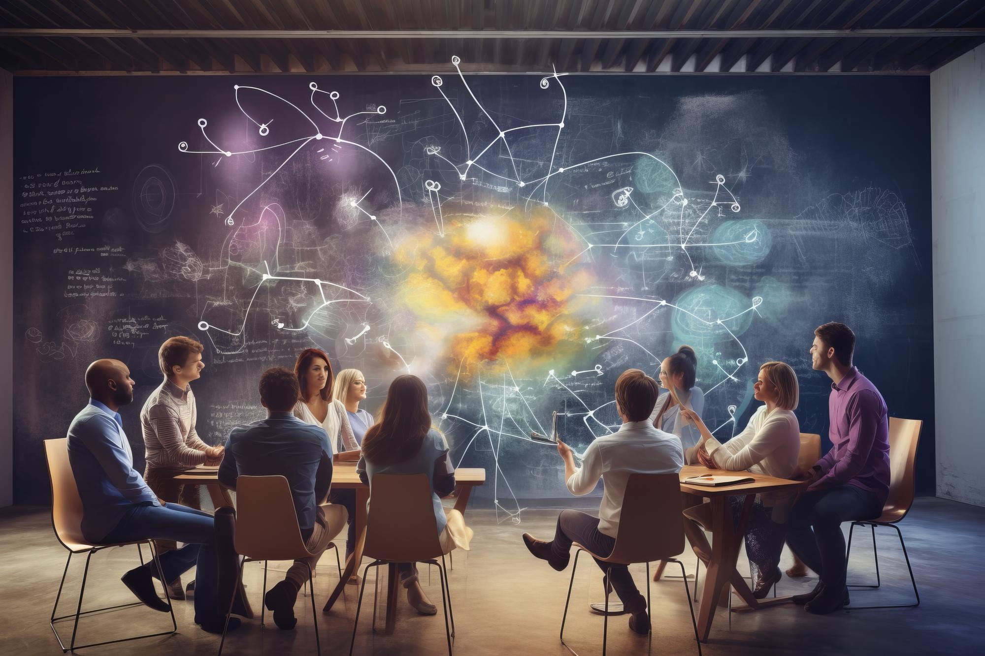 Desbloquear a criatividade e a colaboração Explorando o brainstorming Classe Coaching Discussão Learni