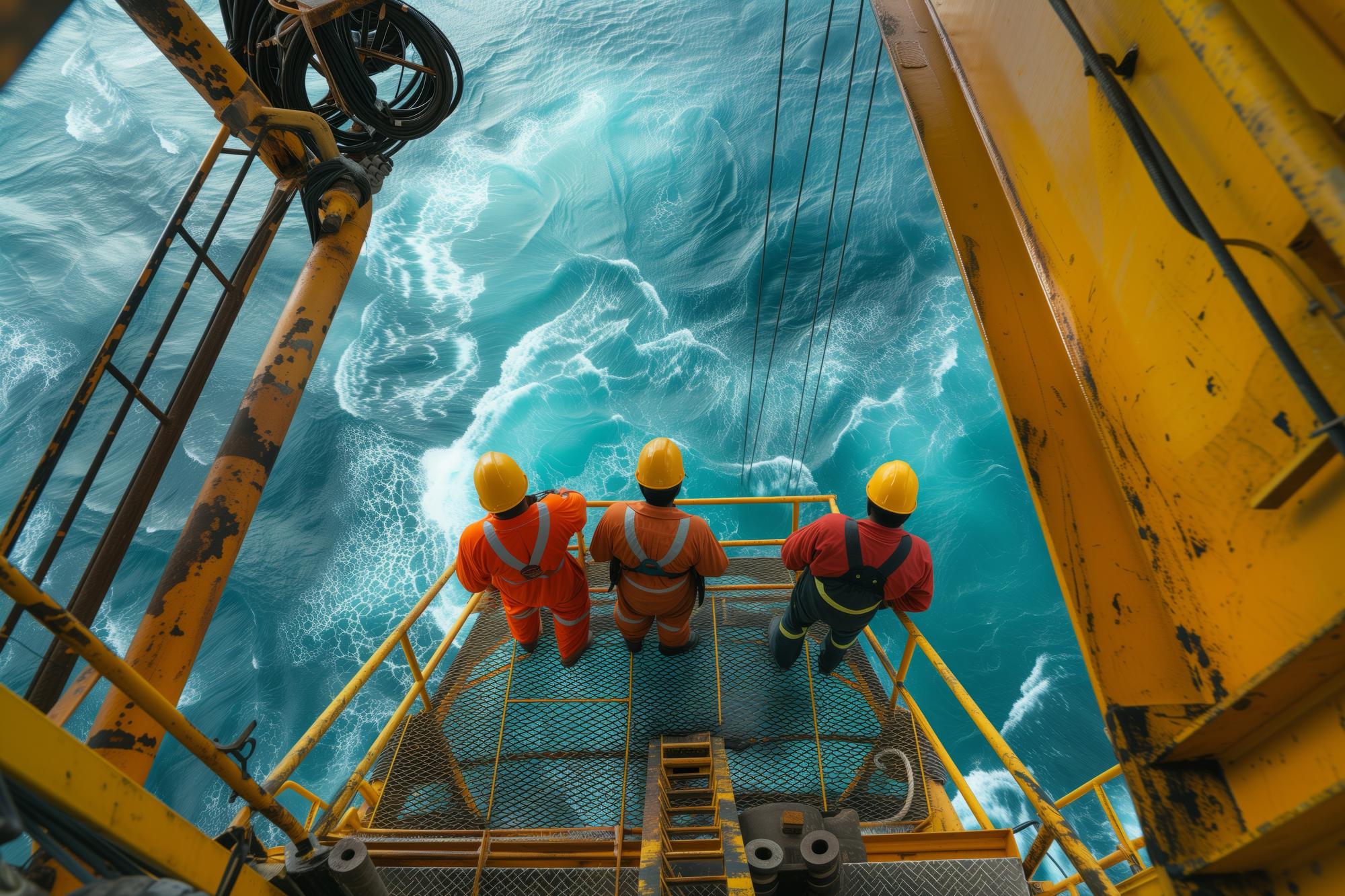 Na indústria do petróleo e do gás, os trabalhadores em plataformas petrolíferas