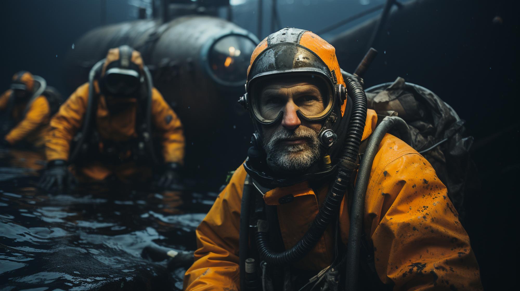 Operação de mergulho profundo monitorada por especialistas da UnderMarine seguindo protocolos de segurança nas operações