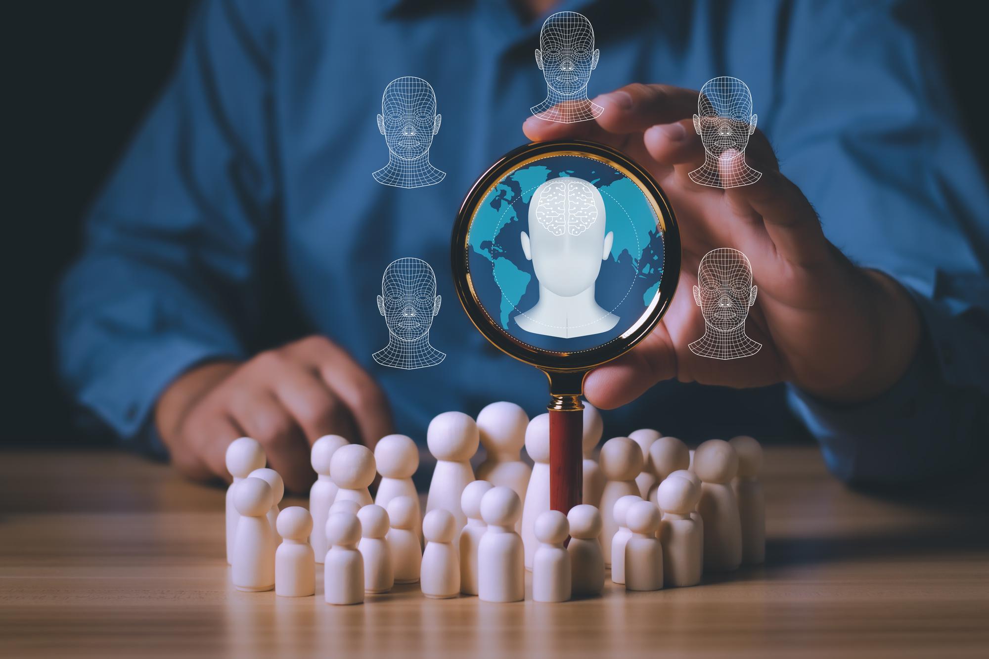 Gestão de recursos humanos Recrutamento Emprego Headhunting Conceito Cuidados com os clientes cuidados com os funcionários agência de emprego de recursos humanos e conceitos de segmentação de marketing Lider gerenciar
