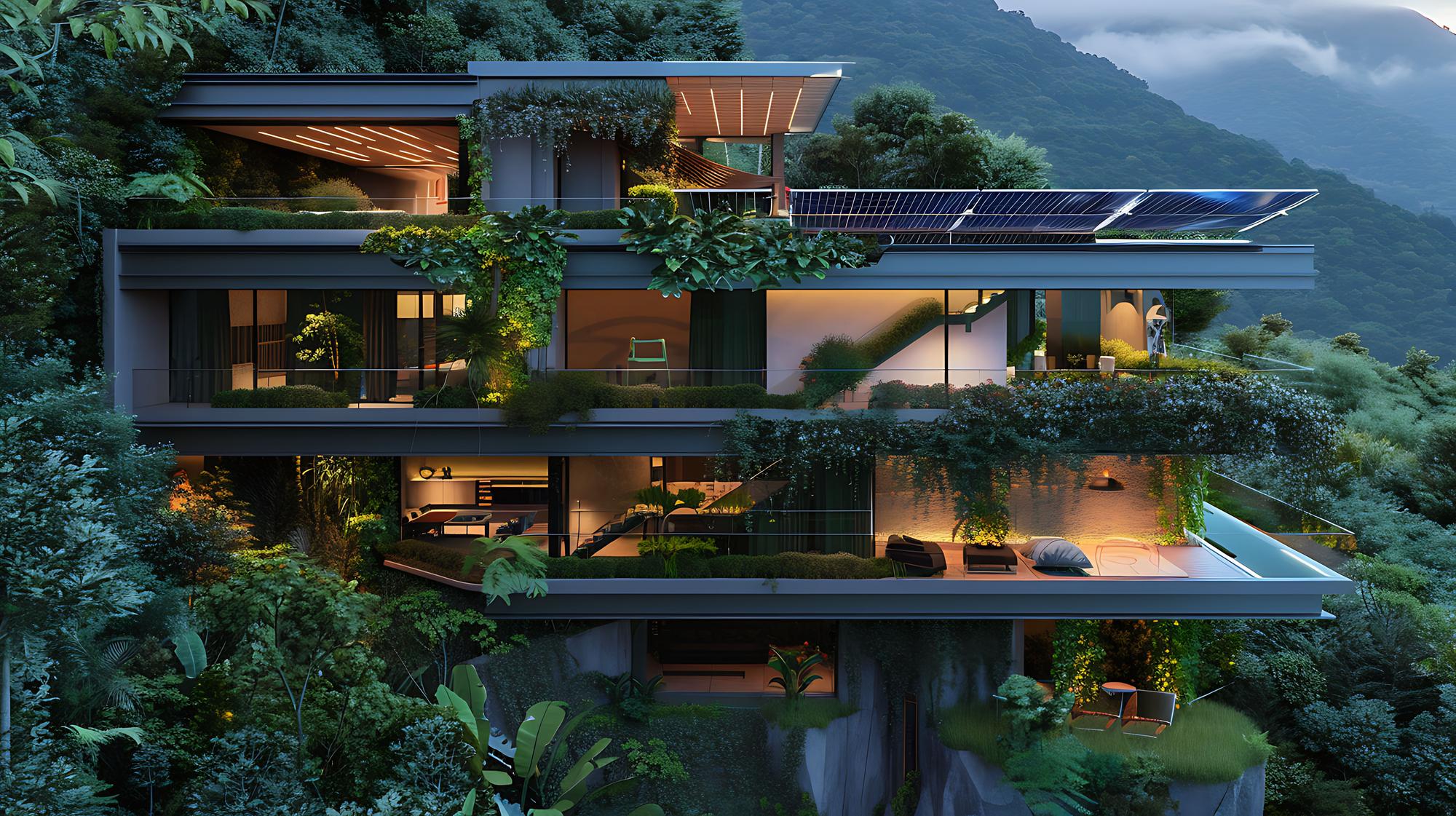 A Casa Moderna Integrada com a Natureza