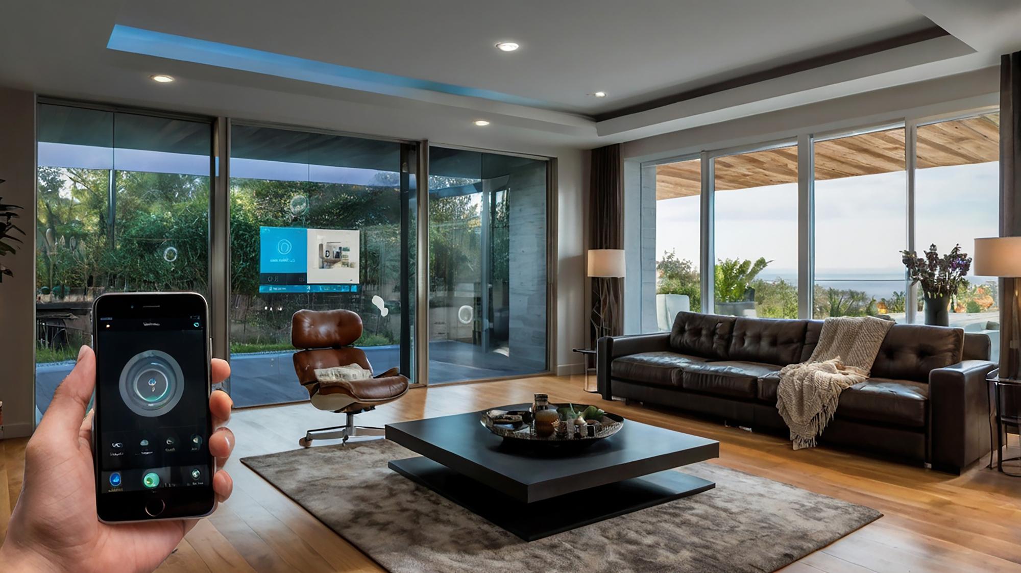 uma sala de estar com um sofá e uma mesa com uma foto de um homem nele