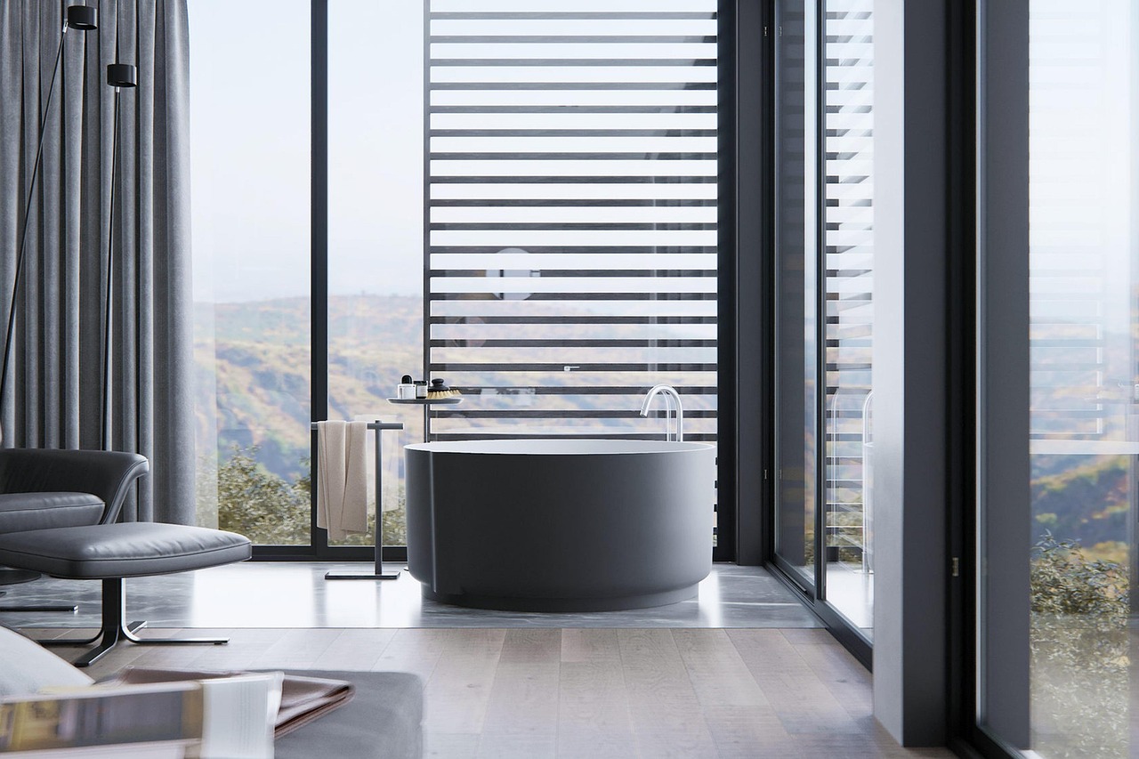 Interior de apartamento de luxo mostrando integração tecnológica discreta e design de interiores refinado com materiais naturais.