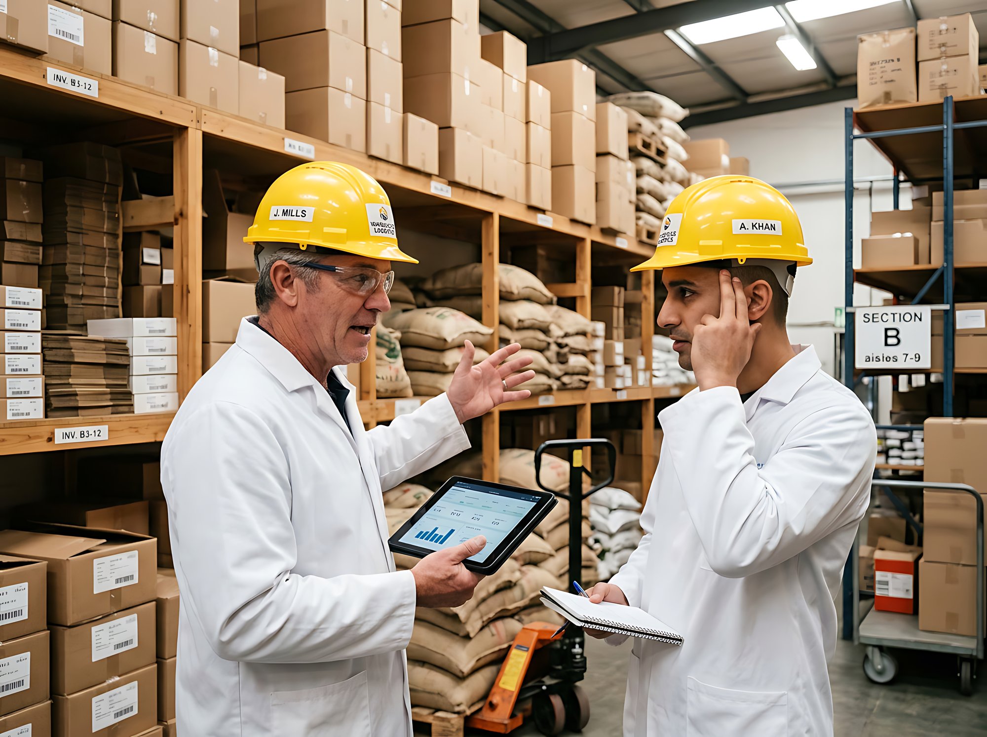 Trabalhadores da construção revisando planos no local